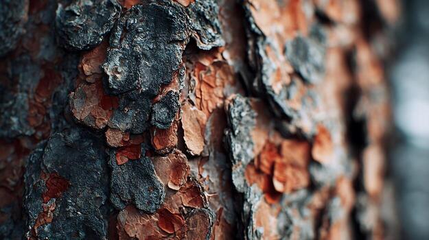 intrincado patrones de naturaleza. un de cerca de resistido árbol ladrar demostración textural complejidad foto
