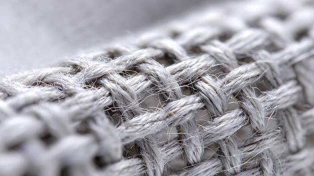 Intricate Interwoven Fibers. A Detailed Macro View of Textile Structure and Weaving Pattern photo