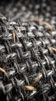 Intricate Woven Threads. A Detailed Macro View of Textile Surface with Dynamic Depth photo