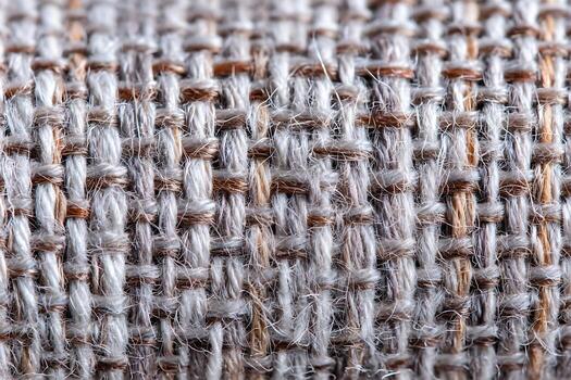 entretejido hilos de un tono neutro tela creando un texturizado visual experiencia para textiles foto