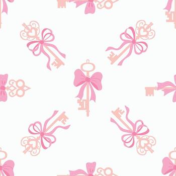 sin costura modelo de llaves con rosado arcos vector