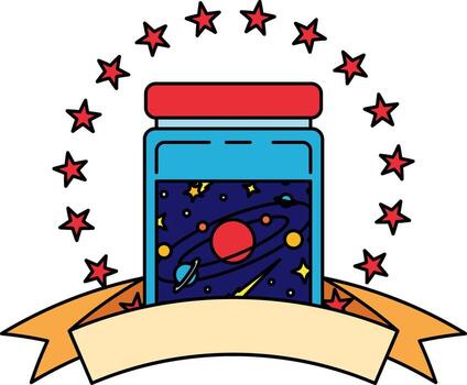 logotype of A jar with a planet inside vector
