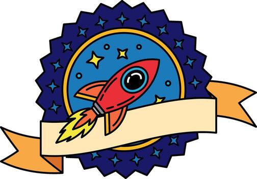 logotipo de un cohete es volador mediante el cielo vector