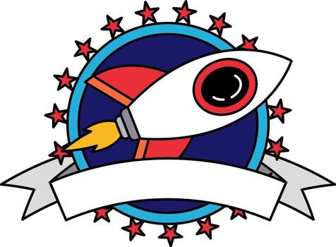 logotype icon of A rocket vector