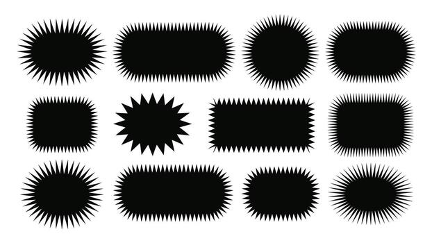 Set of bold, spiky shapes, perfect for adding a modern, eye-catching design element to any project vector