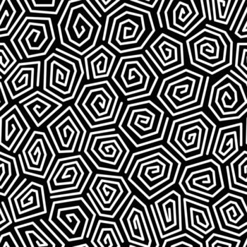 Abstract poly spiral lines seamless pattern vector