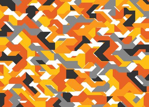 Abstract orange Geo camouflage pattern background. vector