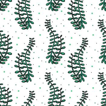 Leaf pattern on white background vector