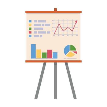 Presentation board with graphs and charts vector