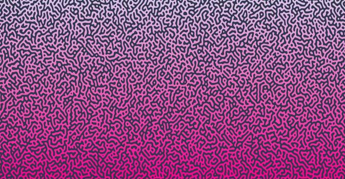 Turing pattern with a vibrant pink gradient. Abstract organic maze like texture. Ideal for modern tech, biological, and generative designs. vector