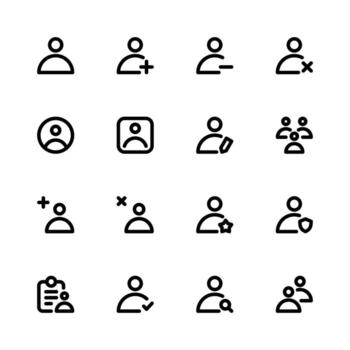usuario línea icono . perfil iconos usuario agregar, eliminar, editar, buscar iconos usuario ui iconos vector
