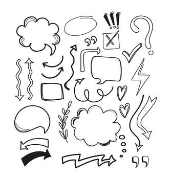 Graphic element . Design element. Hand drawn doodle. Marker pen highlight. vector