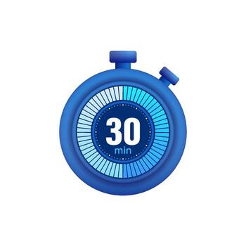Icon of a timer with 30 minutes on the white background. illustration. vector
