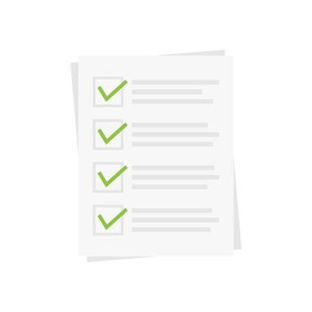 Checklist checkmark Icon in flat style. vector