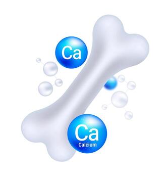 Calcium Importance for Bone Strength. A Representation of Bone Density and Mineral Supplements vector