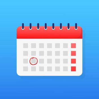 Flat style simple calendar. Holiday illustration. background. Table schedule grid. Outline symbol. vector