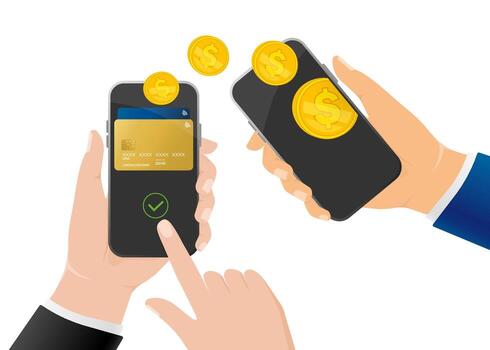 3d online transferring concept for web design. Isometric . Web design, mobile app. Phone icon . vector