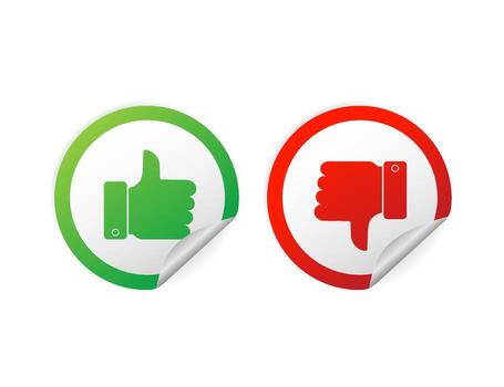 Flat yes no sticker. Check mark icon isolated. Accept button, decline button. illustration. vector