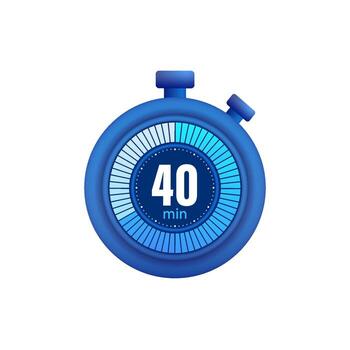 Icon of a timer with 40 minutes on the white background. illustration. vector