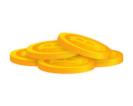 Bitcoin digital wallet. Crypto currency, crypto currency coin. Bitcoin exchang. vector