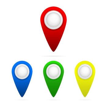Set of bright map pointers. Map pin icon. vector