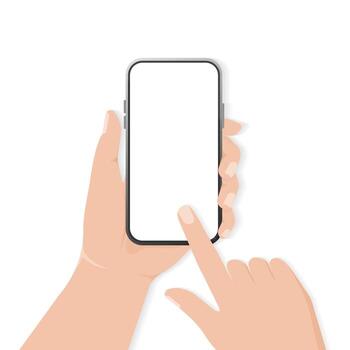 Flat icon with smartphone with hand for mobile app design. sketch. Device icon. Smartphone with hand, great design for any purposes. vector