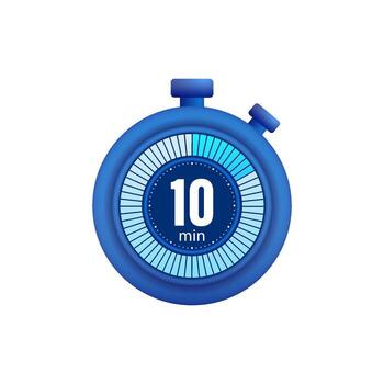 Icon of a timer with 10 minutes on the white background. illustration. vector