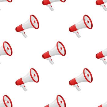 Flat icon with red megaphone pattern for concept design. illustration template. Flat design. Business concept vector