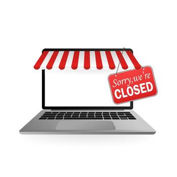 Laptop open closed tablet in modern style. Laptop screen. Technology background. Isolated illustration. Web design. vector