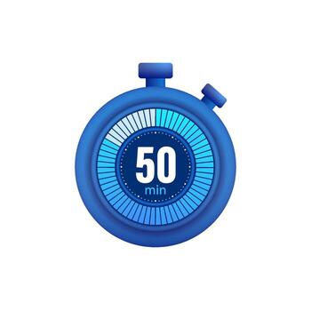 Icon of a timer with 50 minutes on the white background. illustration. vector