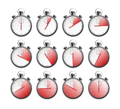 Collection with chronometer timer collection for web design. illustration. vector