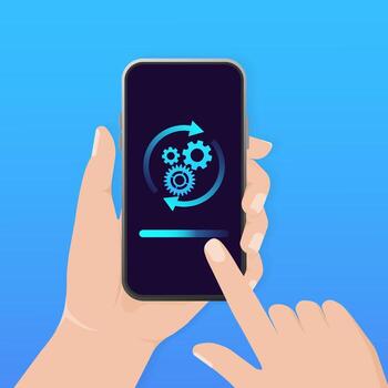 Illustration with update smartphone. Smartphone icon illustration. Computer technology. Computer technology. vector