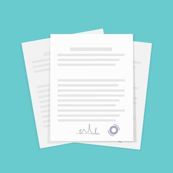 Abstract icon with documents on green background for report design. flat illustration. Business concept. Illustration icon. vector