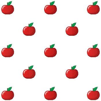 Classic abstract illustration with red pixel apple pattern design. Pixel illustration. Abstract background vector