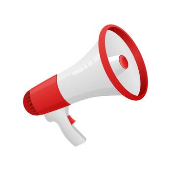 Flat icon with red megaphone for concept design. illustration template. Flat design. Business concept vector