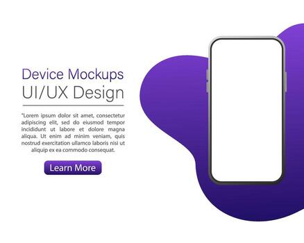 Modern realistic mockup with ui design device mockups on white background for concept design. Mockup generic device. vector