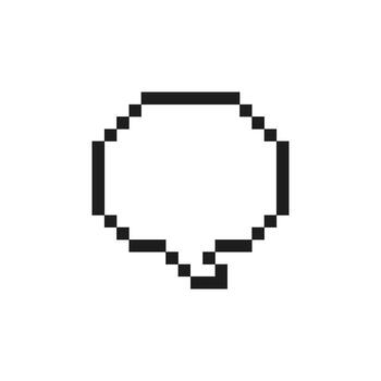 redondeado diálogo burbuja contorno icono. píxel Arte símbolo de conversacion mensaje caja. aislado ilustración vector