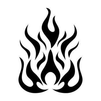 resumen fuego silueta ilustración. el resumen fuego modelo es simple, moderno, y dinámica, haciendo eso ideal para tatuajes, logotipos, iconos, emblemas, pegatinas vector