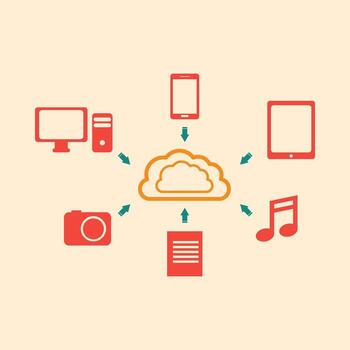 Cloud Computing trendy likely amazing design useful Illustration colorful background vector