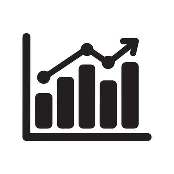 Bar Chart Report Solid Icon Showing Statistics vector