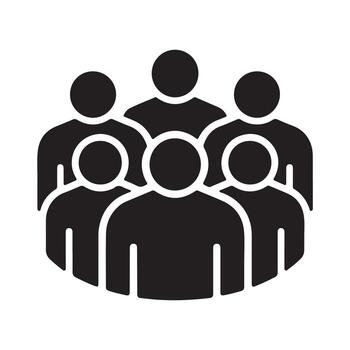 trabajo en equipo grupo sólido icono para negocio unidad vector
