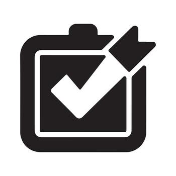 tarea terminación sólido icono para logro Insignia vector