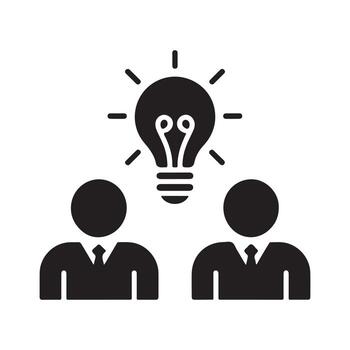 idea compartiendo sólido icono con ligero bulbo vector