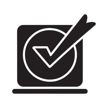 tarea terminación sólido icono demostración éxito estado vector