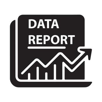 Data Report Solid Icon for Company Insights vector
