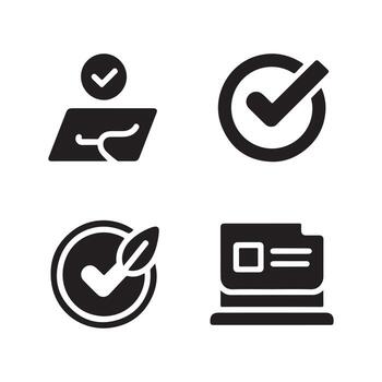 tarea terminación sólido íconos conjunto para eficiencia vector