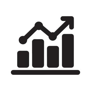 Bar Chart Report Solid Icon of Business Performance vector
