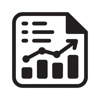 Data Report Solid Icon for Business Analysis vector