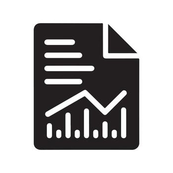 datos reporte sólido icono representando Estadísticas sábana vector