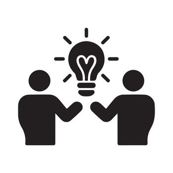 idea compartiendo sólido icono para idea genial sesión vector